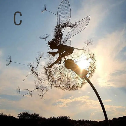 Aeris Dancing Fairy Garden Statue  Rust-Resistant Steel Sculpture with Delicate Wind-Swaying Details