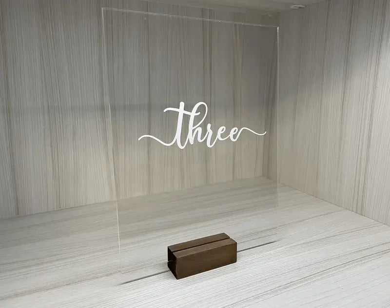 Modern Acrylic Table Number Signs for Events