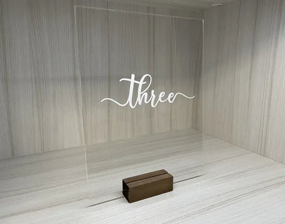 Modern Acrylic Table Number Signs for Events