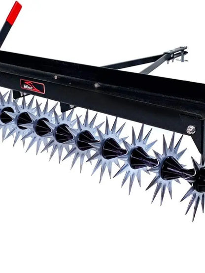 Agri-Fab SAT2-40BH-P 40″ Tow Behind Spike Aerator & 130-Pound Broadcast Spreader, Black