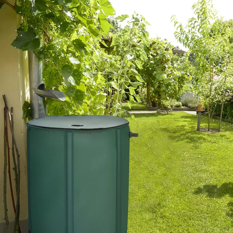 Collapsible Rain Barrel  Portable, Space-Saving Water Collection Tank for Gardens