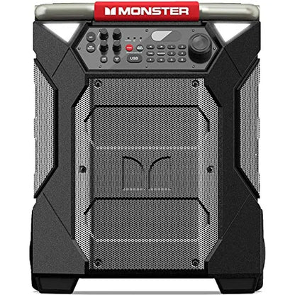Monster Rockin’ Roller 270 Portable Indoor/Outdoor Wireless Speaker, 200 Watts, Up to 100 Hours Playtime, IPX4 Water Resistant, Qi Charger, Connect to Another TWS Speaker (Slate)