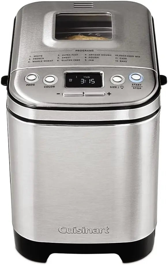 Cuisinart Compact Automatic Bread Maker  2-Pound Loaf Capacity, Programmable Timer & Multiple Baking Options