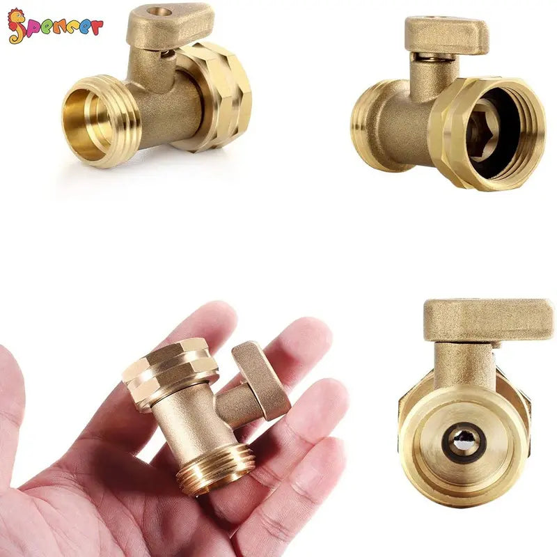 1/2Pack Garden Hose Brass Shut Off Valve, 3/4” Thread Heavy Duty Water Hose Connector Shut off Ball Valve Faucet Hose Adapter