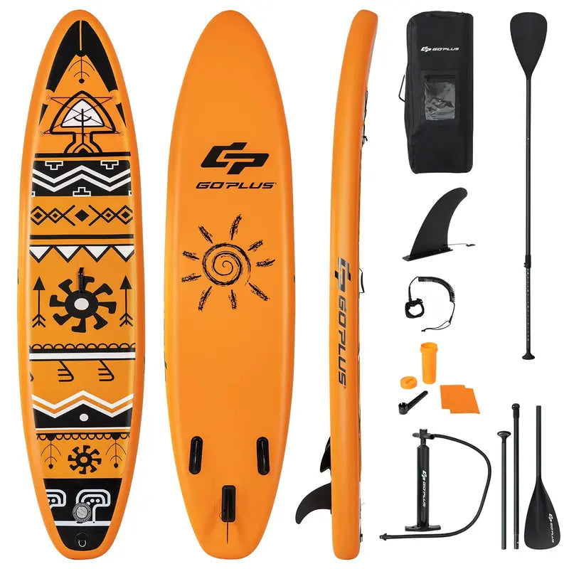 All-in-One Inflatable SUP Board with Telescoping Paddle and Carry Bag