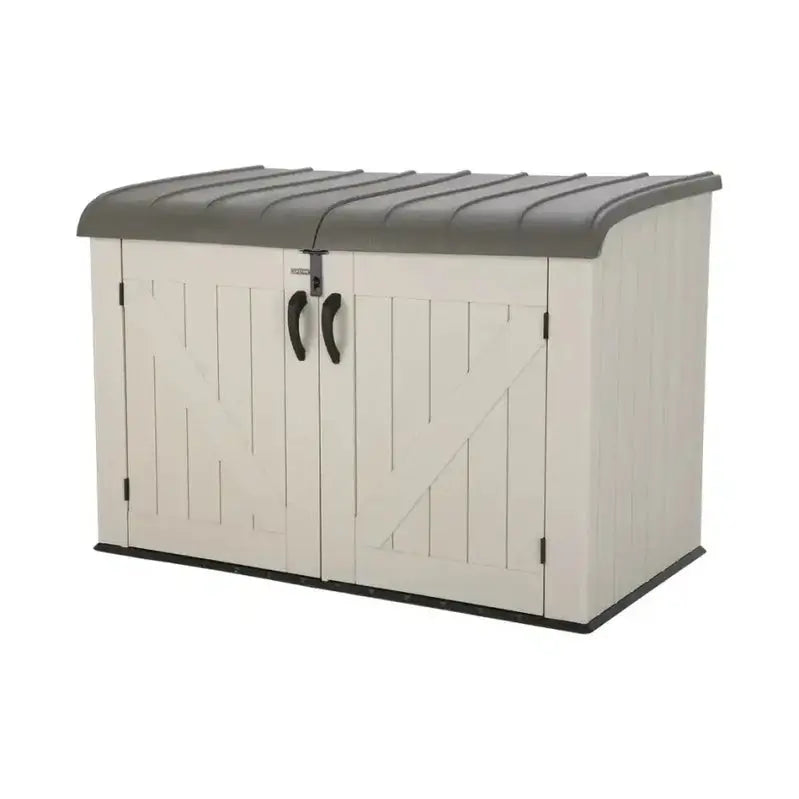 Lifetime 75 Cubic Foot Horizontal Storage Shed  Durable Resin Construction for Yard or Garage Use