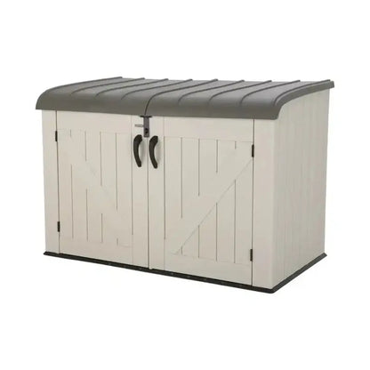 Lifetime 75 Cubic Foot Horizontal Storage Shed  Durable Resin Construction for Yard or Garage Use
