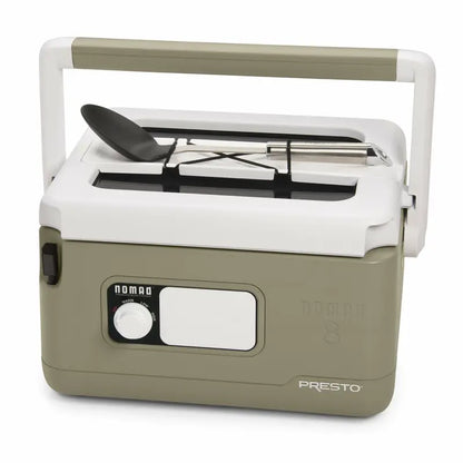Presto 8-Quart Nomad Slow Cooker, Tan  Portable, Picnic Cooler Design, Locking Lid, Nonstick Pot