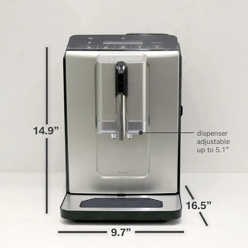 Bosch TIU20307 Fully Automatic Espresso Machine  One-Touch Barista Drinks, Large Bean Hopper, Easy Maintenance