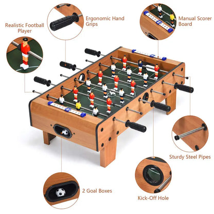 Mini Tabletop Foosball Game  27-Inch Portable Soccer Table for Kids & Adults
