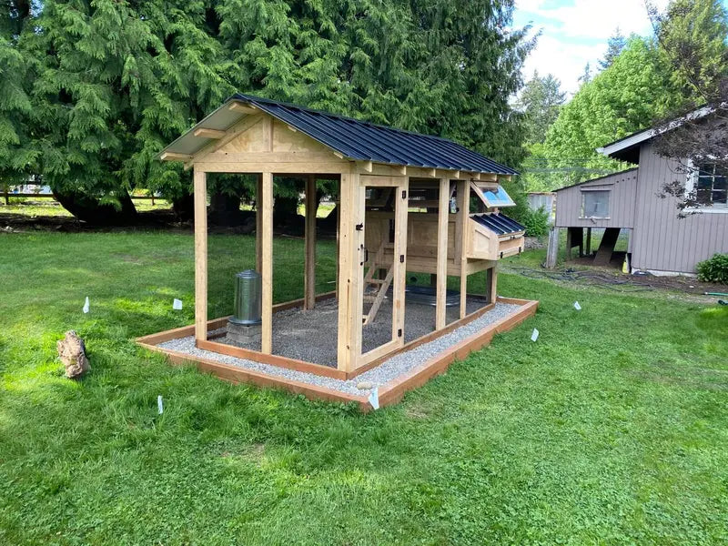 6 ft x 12 ft Walk-In Chicken Coop & Outdoor Poultry Run  7.5 ft Tall, Secure & Spacious Housing