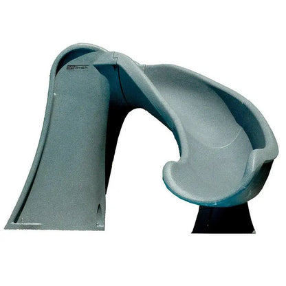 Cyclone Right-Turn Swimming Pool Slide  Gray Granite-Finish Curved Water Slide for Backyard Pools