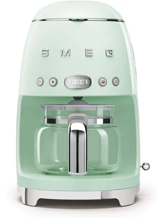 Smeg Retro-Style Drip Coffee Maker — 10-Cup Capacity, Pastel Green Finish, 50s Aesthetic