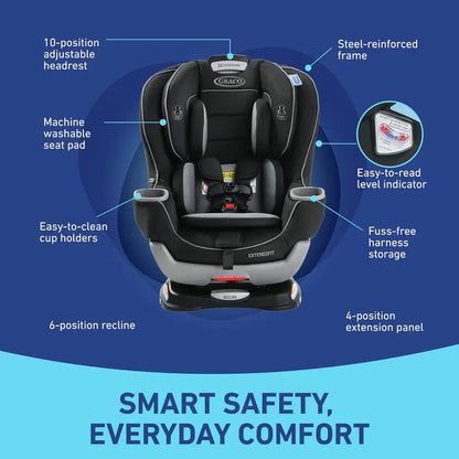 Extend2Fit Convertible Infant Car Seat  Rear- & Forward-Facing with Adjustable Legroom Panel