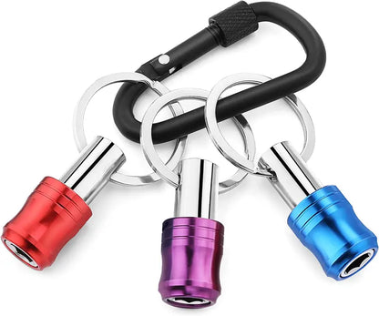 WORKPRO 3-Piece Color-Coded Hex Shank Bit Holder Set  Aluminum Alloy, Keychain Design
