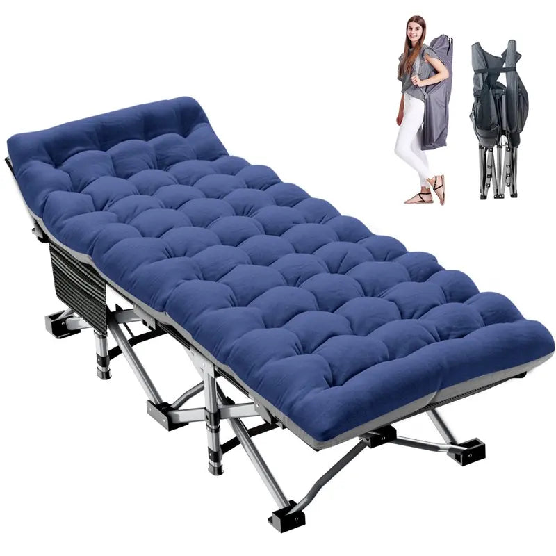 MOPHOTO 75  Portable Folding Bed for Adults with Mattress, Carry Bag