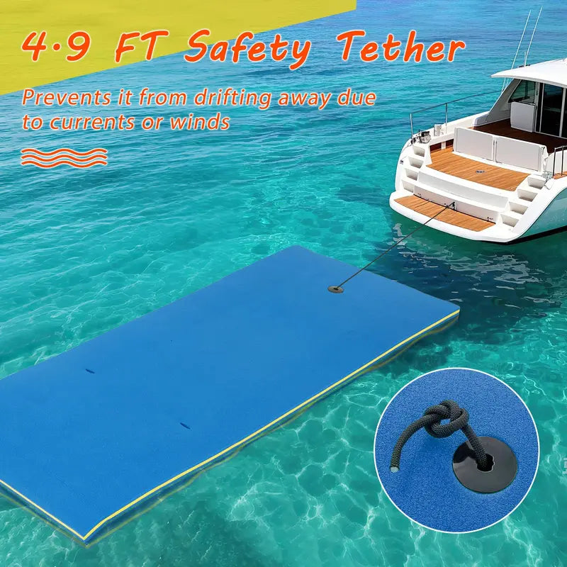 87-by-36-Inch Floating Water Mat with Rolling Pillow Design  Lily Pad Style