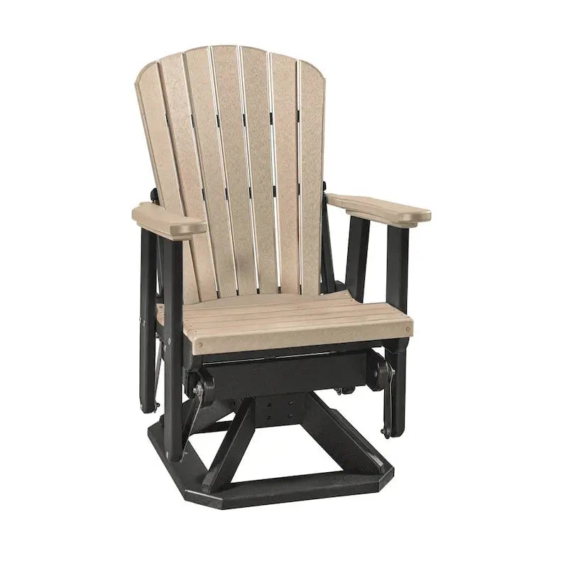OS Home & Office Swivel Glider Recliner — Fan-Back Design in Weatherwood Finish with Matte Black Base