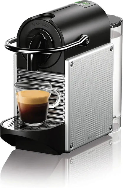 Nespresso Pixie by DeLonghi  Compact Aluminum Espresso Machine, 19-Bar Pump, 1100ml Water Tank, Silver Finish