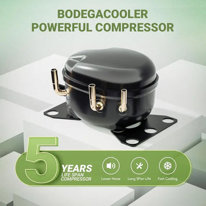 BODEGACOOLER Dual-Zone Car Refrigerator  12V/24V Portable Fridge for Camping, Travel, RVs, and Home Use
