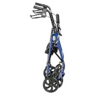 Drive Medical 4-Wheel Rollator Walker, Foldable with Padded Seat & Backrest, Blue