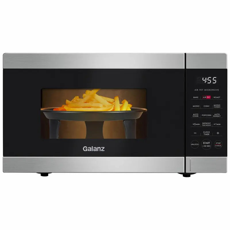 Galanz 3-in-1 Air Fry Microwave Oven  0.9 Cu Ft, 900W, Stainless Steel with Convection & Air Fry Modes