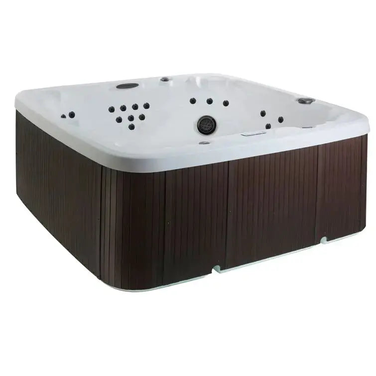 Lifesmart 7-Person Espresso Hot Tub with 65 Jets, Ozonator, and 230V Operation