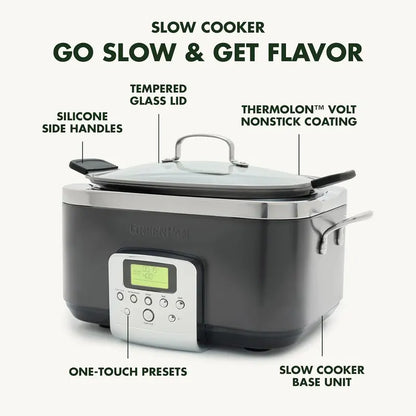 6-Quart Programmable Electric Slow Cooker  Dishwasher-Safe Lid & Removable Nonstick Base