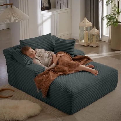 50-Inch Oversized Corduroy Recliner Sofa Bed  Deep-Seating Cloud Lounge Chair