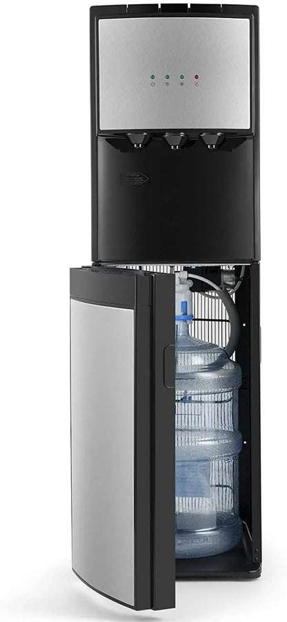 Bottom-Loading Water Dispenser  5-Gallon Hot/Cold Stainless Steel Cooler with Triple-Temp Spouts