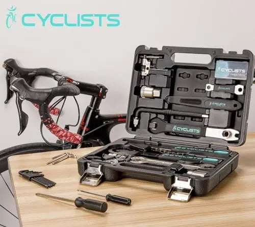 22-Piece Bike Tool Kit with Portable Storage Case for Road & Mountain Bikes