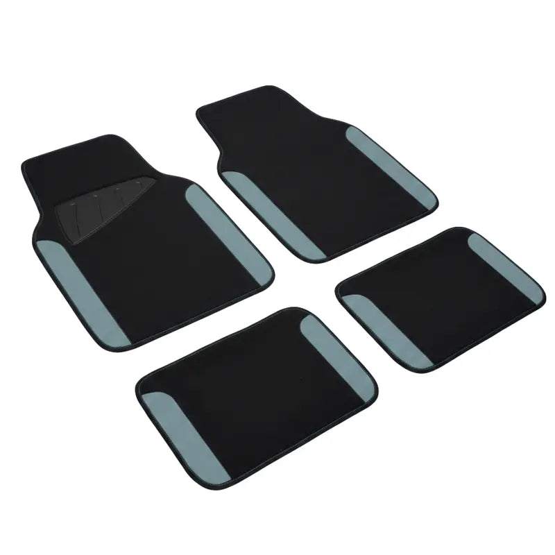Set of 4 Universal Faux Leather Floor Mats with Non-Slip Nibbed Backing