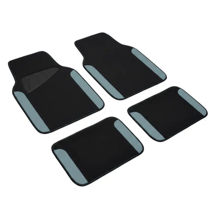 Set of 4 Universal Faux Leather Floor Mats with Non-Slip Nibbed Backing