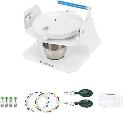 e-pill Automatic Pill Dispenser with Tipper Base, White Lid, Key-Locked, 28 Compartments, 6 Daily Alarms