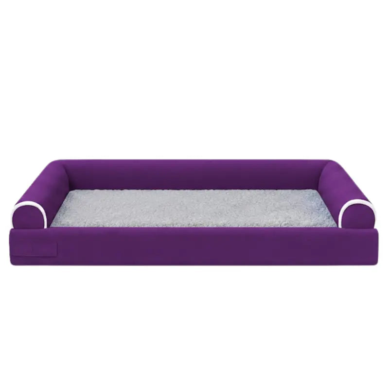 Cozy Fleece Pet Bed with Three-Sided Bolster Support for Snuggling