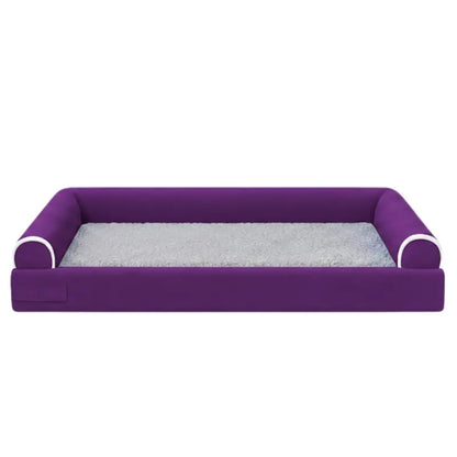 Cozy Fleece Pet Bed with Three-Sided Bolster Support for Snuggling
