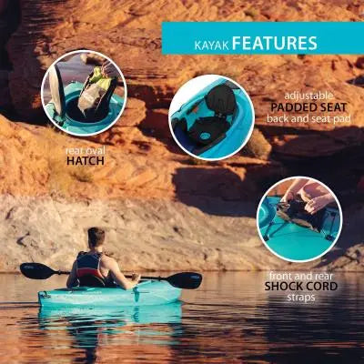 Lifetime Guster 100 Sit-In Kayak  Two-Piece Pack with 457-Model Design