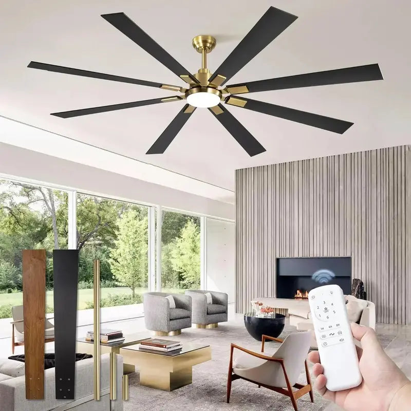 Zmishibo 72-Inch Ceiling Fan with Integrated Light & Remote Control  Indoor/Outdoor Rated