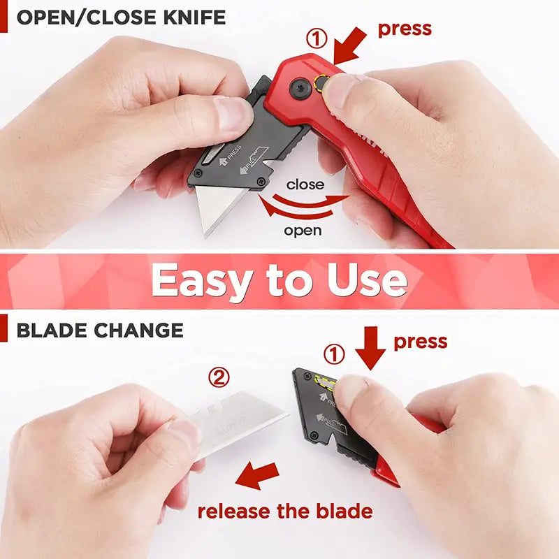 WORKPRO Quick-Change Folding Utility Knife  Includes 13 Replacement Blades