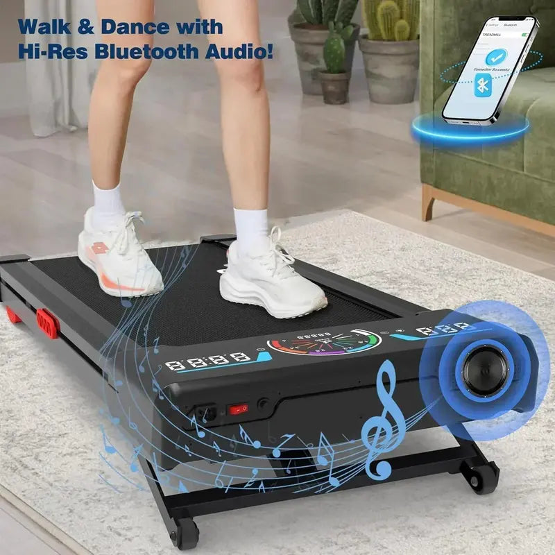 Compact Home Treadmill  LED Display, Bluetooth Audio & Space-Saving Design