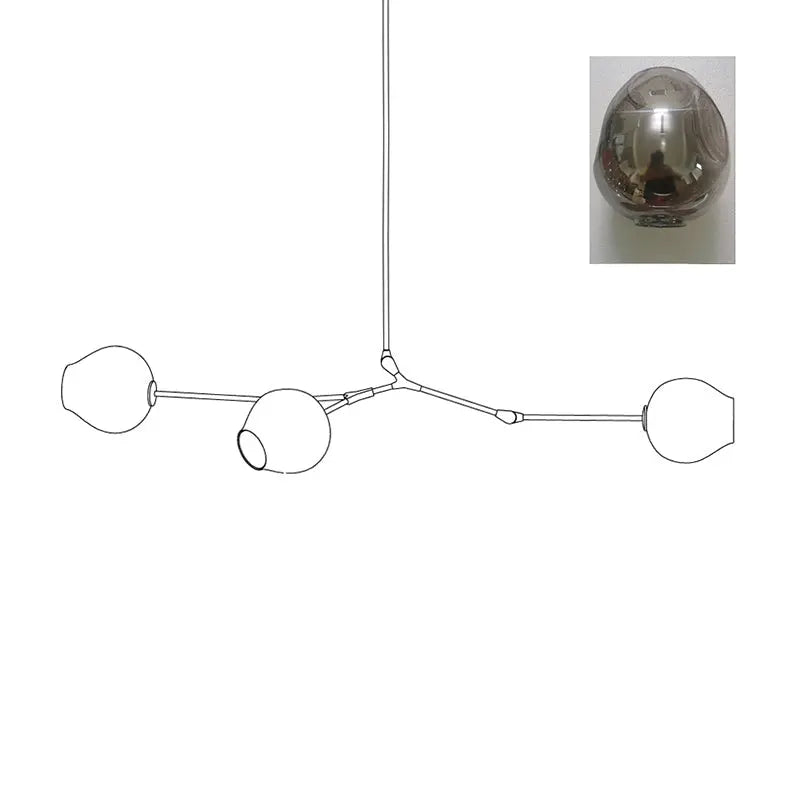 Orvani Linear Globe Chandelier in Modern Industrial Style