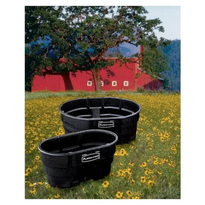 Rubbermaid FG424500BLA Stock Tank  150-Gallon Plastic Livestock or Utility Tank  Matte Black Finish