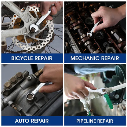 WORKPRO 12-Piece Stubby Combination Wrench Set for Tight Spaces