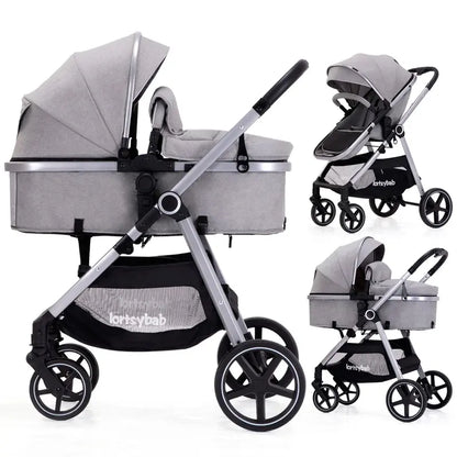 Lortsybab 2-in-1 Folding Infant Stroller  Reversible Seat, Compact Bassinet Design