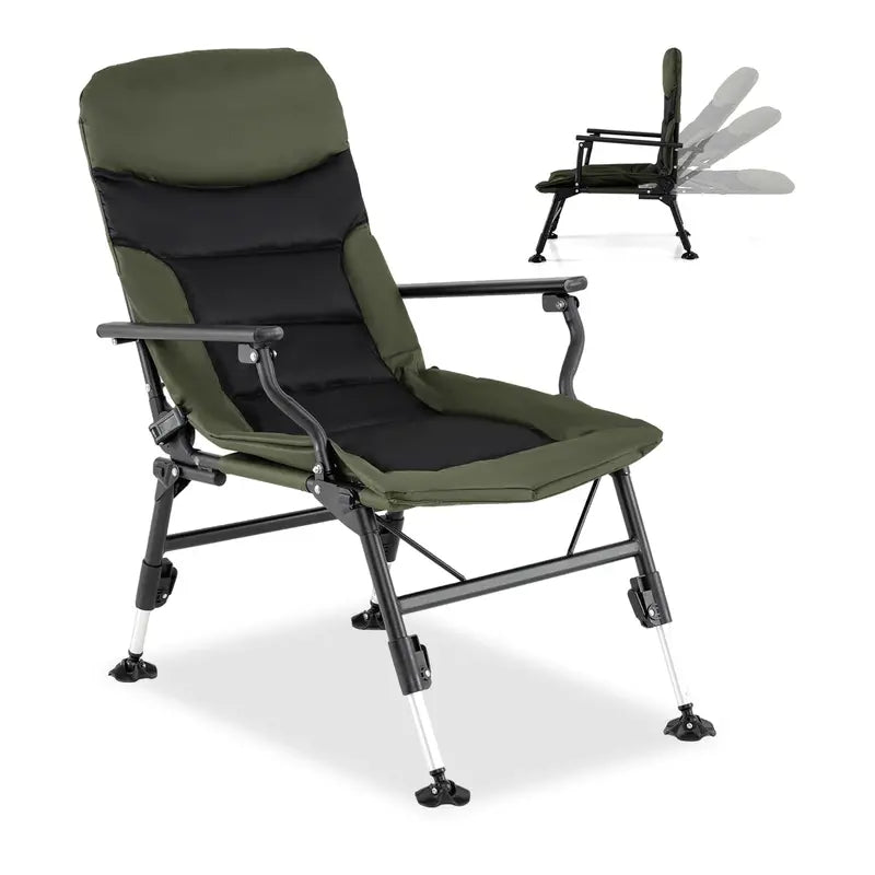 All-Terrain High-Back Camping Chair with Padded Support and Rugged Frame