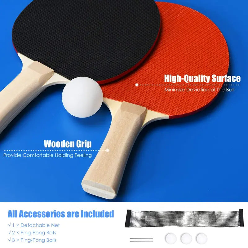 Pre-Assembled Portable Ping Pong Table  Folding Table Tennis Set with Net