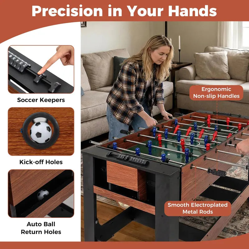 Dual-Function Foosball and Pool Table (54″) for Indoor or Outdoor Recreation