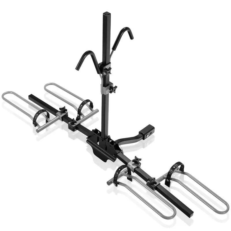 Hitch-Mount Bike Carrier  Folding 2-Bike Platform Rack Compatible with Mountain & Hybrid Bikes
