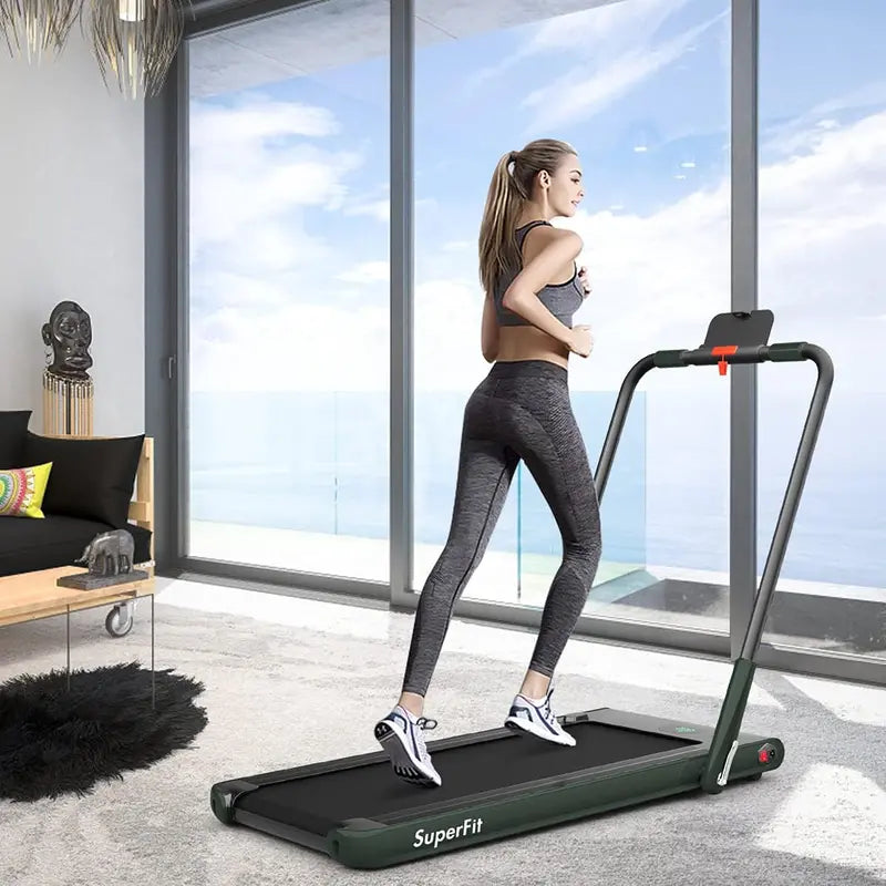 Compact Folding Under-Desk Treadmill  2.25 HP Dual-Mode Superfit Walking Machine