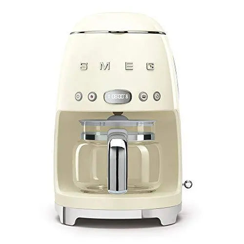 Smeg Retro-Style Drip Coffee Maker  Compact Cream-Colored Appliance (173 x 128 x 113 mm)